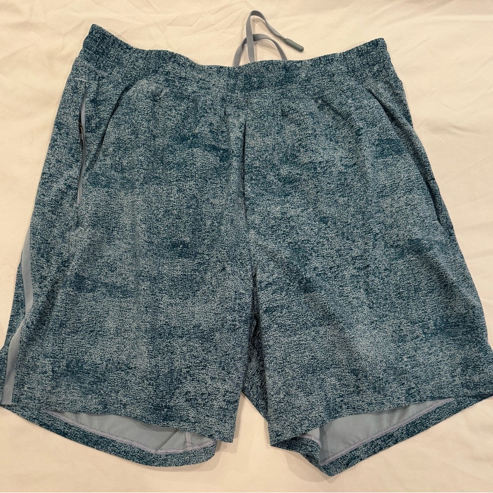 Lululemon Men's Heathered Teal Athletic Shorts